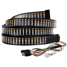 Load image into Gallery viewer, NEW SUN 60" LED Tailgate Brake Light Bar for Truck Trailer Quadruple Row Strip with Red Brake White Reverse Sequential Amber Turning Signals Strobe Lights