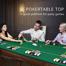 Load image into Gallery viewer, VIVOHOME Foldable 8-Player Texas Poker Card Tabletop Layout Portable Anti-Slip Rubber Board Game Mat and 16 Inch x 12 Inch Brass Plated Raffle Drum Lottery Spinning Drawing