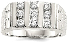 Load image into Gallery viewer, 925 Sterling Silver Mens Cubic Zirconia Cz Band Ring Size 10.00 Man Fine Jewelry For Dad Mens Gifts For Him