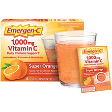 Load image into Gallery viewer, Emergen-C 1000mg Vitamin C Powder, with Antioxidants, B Vitamins and Electrolytes, Vitamin C Supplements for Immune Support, Caffeine Free Fizzy Drink Mix, Super Orange Flavor, 0.32 Ounce (Pack of 60)