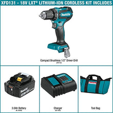 Load image into Gallery viewer, Makita XFD131 18V LXT Lithium-Ion Brushless Cordless 1/2 In. Driver-Drill Kit (3.0Ah)