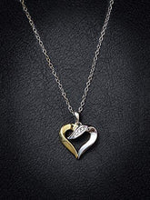 Load image into Gallery viewer, Pipa Bella 925 Sterling Silver with Partial 18K Gold Plating Diamond Accent 0.03ct Basic Heart Pendant Studded with Natural White Diamonds (I-J Color, I2-I3 Clarity) with 18" Chain