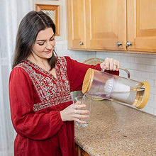Load image into Gallery viewer, Pitcher of Life - Glass Alkaline Water Filter Pitcher with Bamboo Lid Stainless Steel Underside - Super Alkaline Water Filter Pitcher - Premium Water Purifier and Alkalizer - by LIFE IONIZER