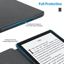 Load image into Gallery viewer, Kindle Paperwhite 2021 Case, OMOTON Kindle Cover Fits All-New Kindle (11th Generation - 2021 Release Only), Thin Light PU Leather Kindle Case with Auto Sleep/Wake Feature,Black