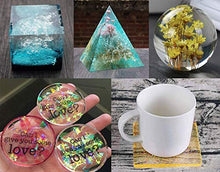 Load image into Gallery viewer, Silicone Resin Molds 5Pcs Resin Casting Molds Including Sphere, Cube, Pyramid, Square, Round with 1 Measuring Cup & 5 Plastic Transfer Pipettes for Resin Epoxy, Candle Wax, Soap, Bowl Mat etc