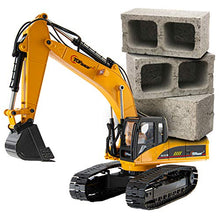 Load image into Gallery viewer, Top Race 23 Channel Hobby Remote Control Excavator and Construction Dump Truck; V4, Construction Vehicle RC Tractor, Full Metal Excavator Toy, Carries 180 Lbs, Diggs 1.1 Lbs Per Cubic Inch: