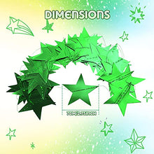 Load image into Gallery viewer, 130 Feet Glitter Star Paper Garland Banner Hanging Decoration for Graduation Class of 2022 Congrats Grad Wedding Birthday Festival Party Decoration (Green)
