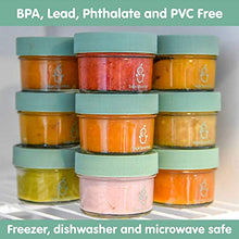 Load image into Gallery viewer, Sage Spoonfuls Big Batch Baby Food Storage Containers, Set of 12 4-Oz Jars, Dishwasher-Safe Free of BPA, Phthalate, Lead and PVC, Glass, 4 Oz glass, Big Batch