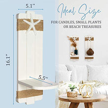 Load image into Gallery viewer, TideAndTales Beach Decor Starfish Wall Candle Sconces (Set of 2) Ocean Themed Wall-Mount Candleholders, Coastal Farmhouse Seashell Candle Holders, Nautical Style Beach Bathroom Decor