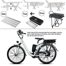 Load image into Gallery viewer, 36V 500W Ebike Battery,Lithium ion Bicycle Battery 36V 10AH/ 12.5AH/15AH/17.5AH for 500W Bike Motor with Charger, Battery Level Light and Safe Lock, Waterproof Shell (36V 10AH 500W(no Rack))