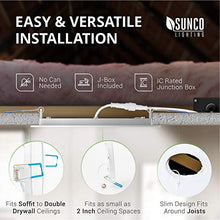 Load image into Gallery viewer, Sunco Lighting 6 Pack 6 Inch Slim LED Downlight with Junction Box, 14W=100W, 850 LM, Dimmable, 3000K Warm White, Recessed Jbox Fixture, Simple Retrofit Installation - ETL & Energy Star
