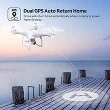 Load image into Gallery viewer, Potensic T25 GPS Drone, FPV RC Drone with Camera 1080P HD WiFi Live Video, Dual GPS Return Home, Quadcopter with Adjustable Wide-Angle Camera- Follow Me, Altitude Hold, Long Control Range, White