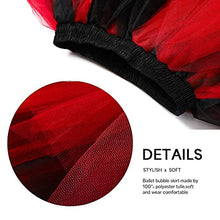 Load image into Gallery viewer, Nicute Tutu Skirt Dance Tulle Skirts Elastic Tutu Costume Halloween Ballet Skirt for Women and Girls (Black and Red)