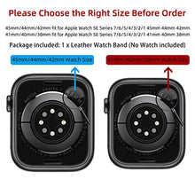 Load image into Gallery viewer, OUHENG Compatible with Apple Watch Band 41mm 40mm 38mm 45mm 44mm 42mm, Genuine Leather Bands Replacement Strap for iWatch SE Series 7 6 5 4 3 2 1 (Retro Brown/Black, 41mm 40mm 38mm)