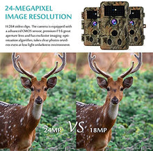 Load image into Gallery viewer, 2-Pack No Glow Trail Game Deer Cameras Night Vision 24MP 1296P H.264 Video Motion Activated 0.1S Trigger Time Waterproof for Outdoor Wildlife Hunting and Home Security Surveillance Photo Video Model