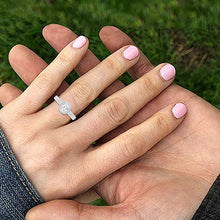 Load image into Gallery viewer, Round Cut 1.00 CT Solitaire Diamond Halo Engagement Ring, Antique Certified Side Stone Bridal Wedding Vintage Engraved Rings, Gold Women Promise Rings, 10K White Gold, Size:US 3.0