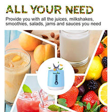 Load image into Gallery viewer, Portable Personal Blender,Youmeet Shakes and Smoothie Blender,Rechargeable USB Blender,4 LED Power lights Portable Juicer Cup Blender with Cup Lid and Cleaner Brush for Healthy Fruits Veggies Ice Drink Work Sports Travel