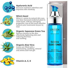 Load image into Gallery viewer, Onsen Japanese Clean & Clear Face Toner - Daily Perfecting & Revitalizing Toner with Witch Hazel, Aloe Vera, and Japanese Natural Hot Spring Minerals, Alcohol-Free, Skin Care Toner for Face, 6.5 oz