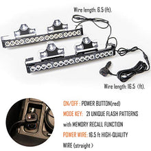 Load image into Gallery viewer, LE-JX Red/Blue 2 in 1 Emergency Strobe Light Bar 21 Flash Patterns Traffic Advisor Warning Hazard Windshield Safety Lights Bar with Cigar Lighter for Police Vehicles, Truck (2×16.8 inch, 32 Led)