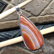 Load image into Gallery viewer, Natural Lake Superior Agate 925 Solid Sterling Silver Pendant 55mm