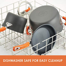 Load image into Gallery viewer, Rachael Ray Brights Hard Anodized Nonstick Sauce Pan/Saucepan with Lid, 3 Quart, Gray with orange handles