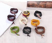 Load image into Gallery viewer, Yadoca 9 Pcs Bead Bracelet For Men Women 108 Mala Beads Bracelets Sandalwood Link Wrist Necklace 8mm Wood Bracelet For Men