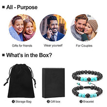 Load image into Gallery viewer, M MOOHAM Lava Rock Bracelet - 8mm Lava Rock Bead Blue Turquoise Anxiety Bracelet, Men Women Stress Relief Yoga Beads Aromatherapy Essential Oil Diffuser Healing Bracelets
