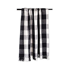 Load image into Gallery viewer, DII 100% Cotton Buffalo Check Throw for Indoor/Outdoor Use Camping Bbq's Beaches Everyday Blanket, 50 x 60, Black and White