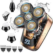 Load image into Gallery viewer, Head Shavers for Bald Men, CHLANT Bald Head Shavers for Men Cordless Rechargeable,Electric Shavers Wet&Dry Waterproof 5 in 1 Rotary Shaver Electric Razor Grooming Kits with Hair Clippers Beard Trimmer