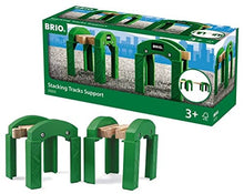Load image into Gallery viewer, BRIO World - 33253 Stacking Track Supports | 2 Piece Toy Train Accessory for Kids Age 3 and Up , Green