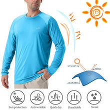 Load image into Gallery viewer, Men's 2 Pack Shirts UPF 50+ Sun UV Protection Long Sleeve Shirts for Fishing Running Hiking Outdoor (BlueBrown,XXXL) Brownblue