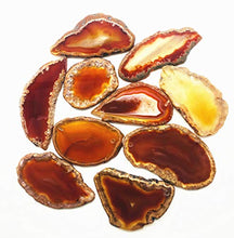 Load image into Gallery viewer, ShinyShaw 10 PCS Polished Agate Light Table Slices,Healing Crystals Geode Stones,Irregular Home Decoration Jewelry Making (Red)