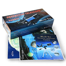 Load image into Gallery viewer, MaxUSee 70mm Refractor Telescope with Tripod & Finder Scope, Portable Telescope for Kids & Astronomy Beginners, Travel Scope with 4 Magnification eyepieces & Phone Adapter