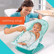 Load image into Gallery viewer, Summer Deluxe Baby Bather with Warming Wings (Green Triangle) - Bath Support for Use in the Sink or Bathtub - Includes 3 Reclining Positions