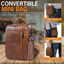 Load image into Gallery viewer, Hengwin Leather Cell Phone Holster with Belt Loop Samsung Galaxy S22 Ultra 5G iPhone 11 Wallet Case Carrying Pouch Travel Fanny Pack Messenger Bag Crossbody Purse with Shoulder Strap Keychain (Coffee)