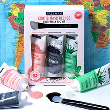 Load image into Gallery viewer, Freeman Face Mask Exotic Blends Variety Pack, Pore Cleansing Clay and Charcoal Peel Off, Hydrating Aloe Jelly, Skincare Beauty Masks, 3 Piece Set
