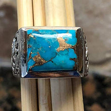 Load image into Gallery viewer, Gorgeous Blue Mohave Copper Turquoise 925 Sterling Silver Men's Ring Size 7, 8, 9, 10, 11, 12, 13