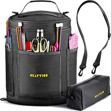 Load image into Gallery viewer, Knitting Bag Yarn Storage - Best Durable Canvas Yarn Bag - Yarn Organizer Crochet Bag with Knitting Accessories Case