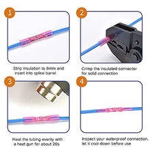 Load image into Gallery viewer, 100 Pcs Red Heat Shrink Butt Connectors, 22-16 AWG Marine Grade Insulated Crimp Wire Connectors, Waterproof Electrical Connectors Butt Splice for Boat Truck Wiring