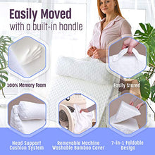 Load image into Gallery viewer, Flexicomfort Memory Foam Wedge Pillow for Sleeping with Adjustable Head Support Cushion - Post Surgery Pillow - Folding Incline Cushion System for Legs - Washable Cover
