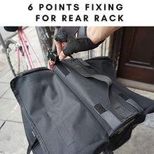 Load image into Gallery viewer, Vincita Top Load Double Pannier Water Resistant Cycling Side Bags - with Rain Cover, Large, Carrying Handle, Reflective Spots - Bike Rack Carrier Saddle Bag - Bicycle Accessories (Stripe Pattern)