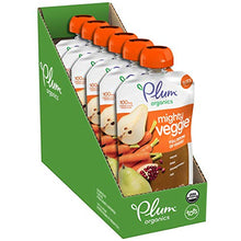 Load image into Gallery viewer, Plum Organics Baby Food Pouch | Mighty Veggie | Variety Pack | 4 Ounce | 18 Pack | Organic Food Squeeze for Babies, Kids, Toddlers