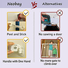 Load image into Gallery viewer, Neobay Adjustable Cat Door Strap with Silicone Door Stopper(Blue), Alternative of Interior Cat Door and Cat Gates. Simplest Way to Keep Dog Out of Litter Box and Cat Feeder.