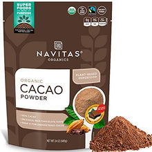 Load image into Gallery viewer, Navitas Organics Cacao Powder, 24 oz. Bag, 45 Servings — Organic, Non-GMO, Fair Trade, Gluten-Free