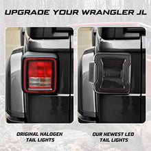 Load image into Gallery viewer, KIWI MASTER Smoked LED Tail Lights & 3rd Brake Light Set for 2018-2022 Jeep Wrangler JL Accessories Third Brake Light High Mount Stop Light Reverse Light Turn Signal Light (Black Housing Smoke Lens)