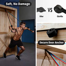 Load image into Gallery viewer, OlarHike Resistance Bands Set, Exercise Workout Bands with Handles for Women & Men, 5 Stackable Resistance Bands with Door Anchor, Ankle Straps, Carrying Case for Working Out, Fitness Training, Yoga
