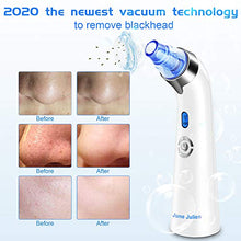Load image into Gallery viewer, Blackhead Remover Vacuum - June Julien Facial Pore Cleanser Electric Acne Comedone Extractor Kit USB Rechargeable Blackhead Suction Tool with LED Display for Facial Skin(Blue)