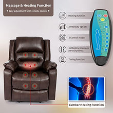 Load image into Gallery viewer, Vicluke Breath Leather Power Lift Recliner Chair with Massage and Heat for Elderly, Electric Recliner Chair with Side Pocket, USB Port for Living Room (Coffee)