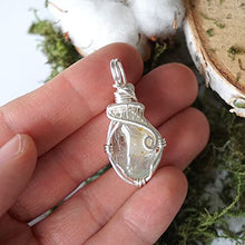 Load image into Gallery viewer, Raw Topaz Necklace - Light Blue Topaz Pendant - November Birthstone Jewelry - Silver Necklace - 24 Inch Silver Chain - Gift for Women - Gift Box