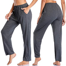 Load image into Gallery viewer, ASIMOON Women's Yoga Pants Soft Comfy Stretch Loose Straight Casual Athletic Pants Running Workout Lounge Pants with Pockets Dark Grey